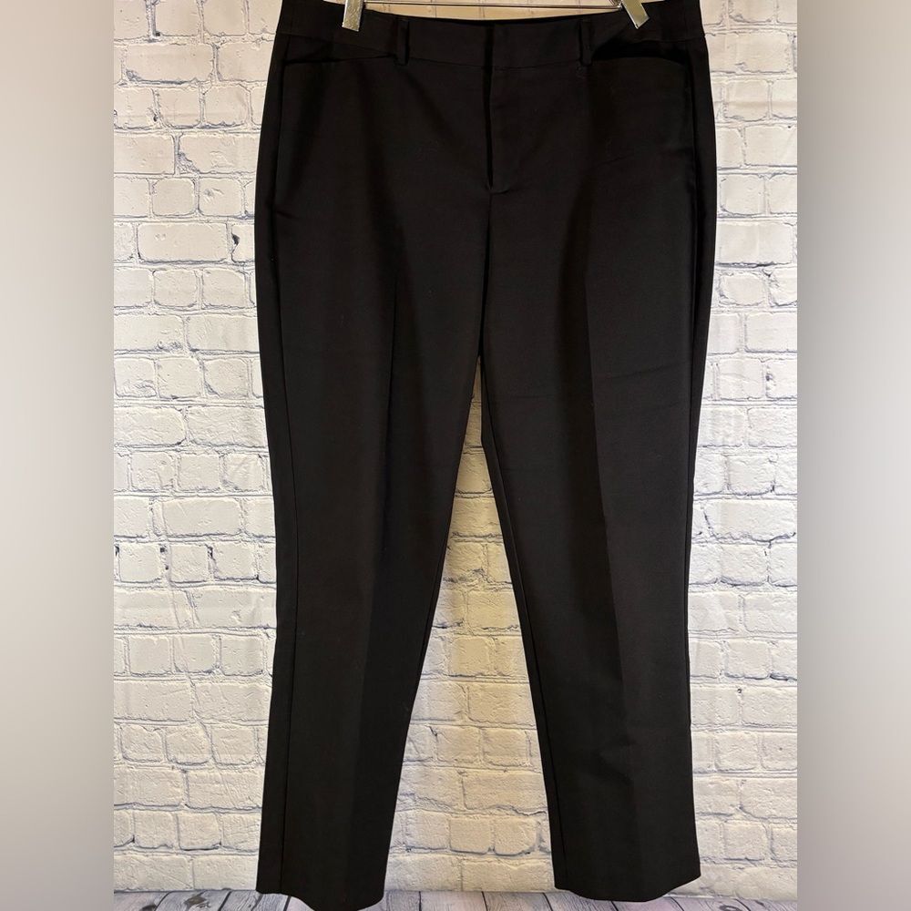 Elle Black Slim Minimalist Classic Tailored French Girl Cropped Ankle Pants 12